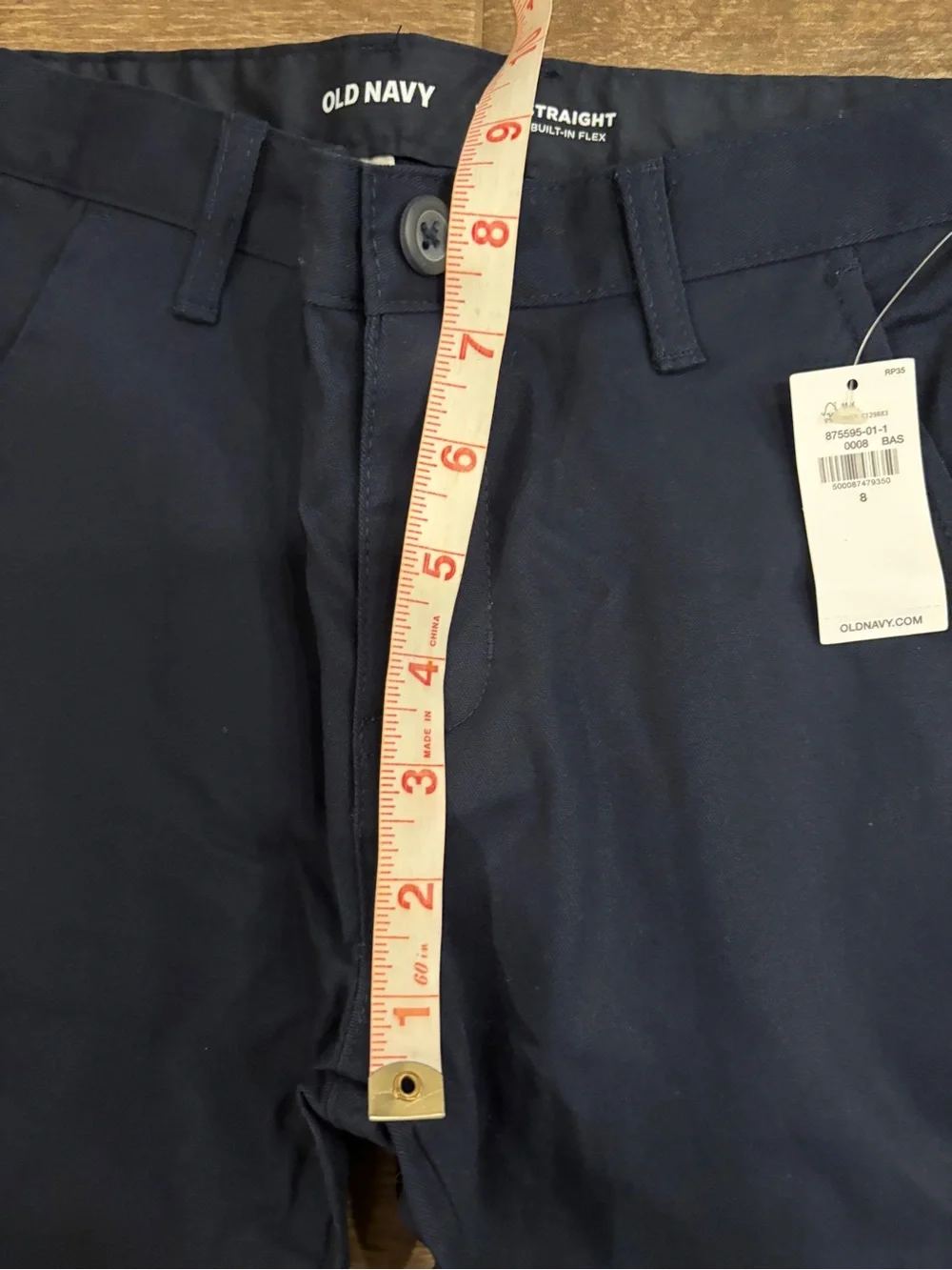 Old Navy Girls Sz 8 Navy Straight-Leg Pants Cotton Stretch Chino School Uniform
